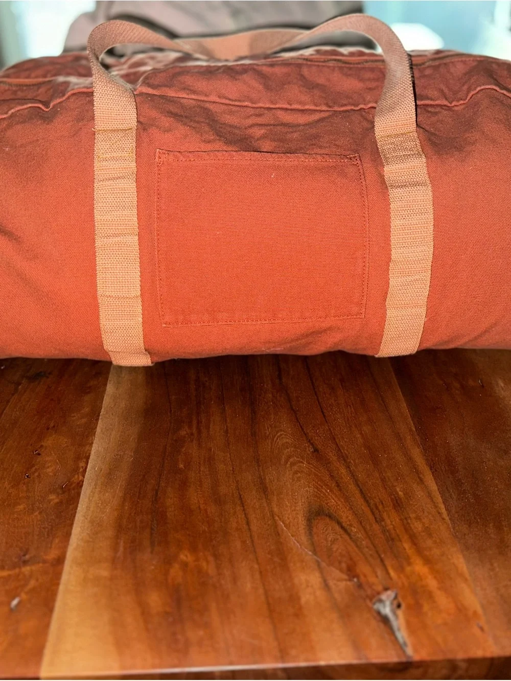 RARE FIND Spell Rust-Orange Canvas Duffel Bag with Scarf Accent BNWT